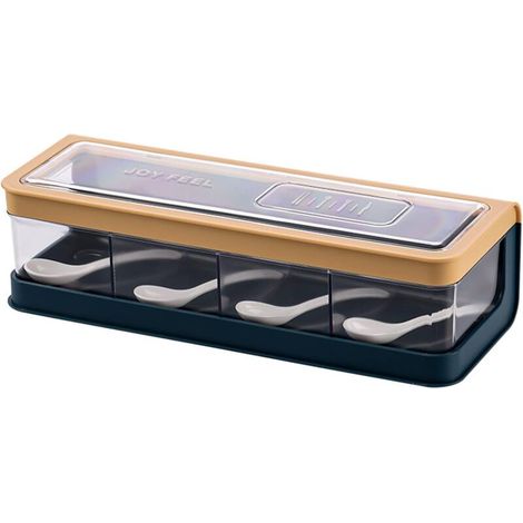 Vtizikl Ensemble de 4 porte-épices en treillis, contenant à épices, ustensiles de cuisine, boîte à épices, support à épices et spi