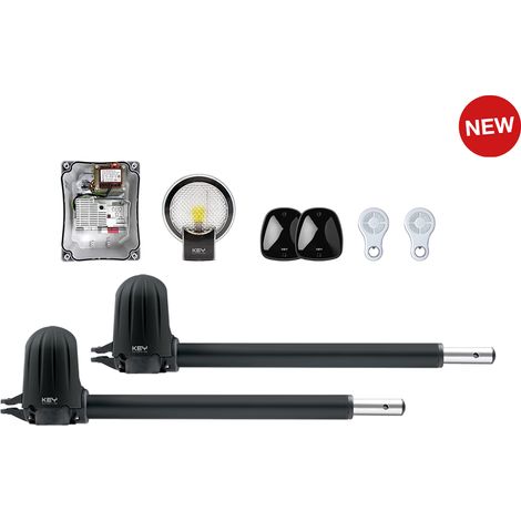900KSUN5024EK KIT-E STAR3024 (AVEC CT20324) Kit pour l'automatisation de portails battants avec vantaux jusqu'à 3 m, moteur 24 Vdc, unité de commande CT20324. Comprend : 1x LUMY, 1x FT33, 2x SUB44WR