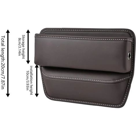 (Bleu) Organisateur de siège auto en cuir PU avec poche latérale et porte-gobelet pour combler les espaces entre les sièges avant. (1/5)
