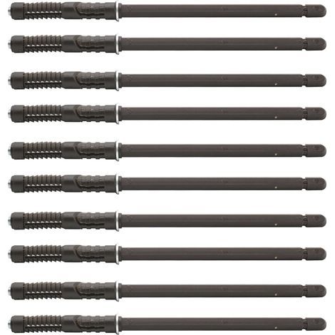 Lot de 10 équerres d'étagère invisibles, acier, Ø10x145 mm, fixation murale