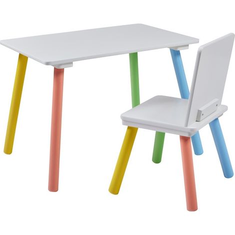Kids Rainbow Table and Chair Set - L40 x W60 x H44 cm