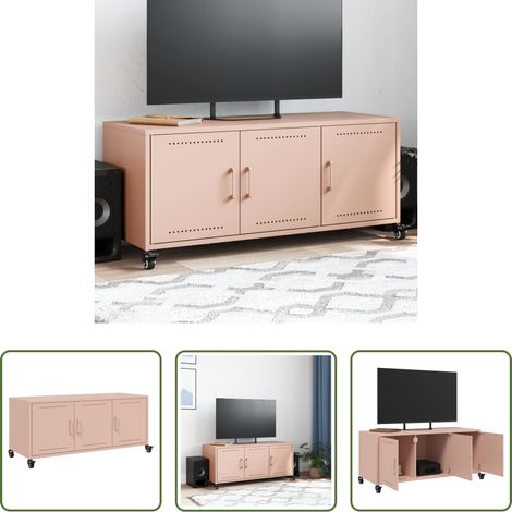 vidaXL Stahl-Schrank - TV-Schrank Rosa 100,5x39x43,5 cm Stahl (1/5)