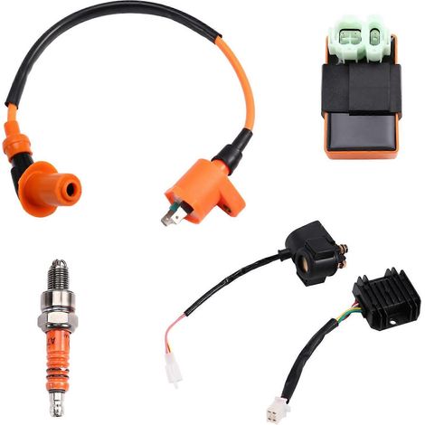 Zündspule, Zündkerze, 6-polige CDI, Magnetschalter, Spannungsregler und Gleichrichter für GY6 50-150 cm³ Motorrad-/Rollermotor (1/5)