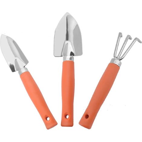 Outils de Jardinage, Trois pièces d’Outils de Jardinage Lourds moulés en Aluminium, des Outils à Main de Jardin durables Cadeaux de Jardin--orange (1/4)
