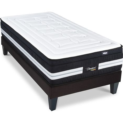 Ensemble Chambord 90x200 cm Matelas Ressorts ensachés + Sommier Bois (1/5)