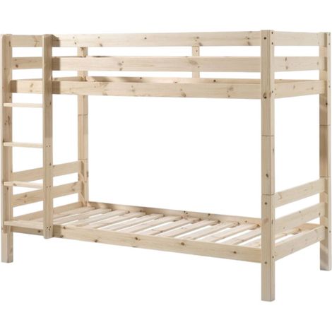 Lit Superposé Enfant Bois "Pino" 90x200cm Naturel