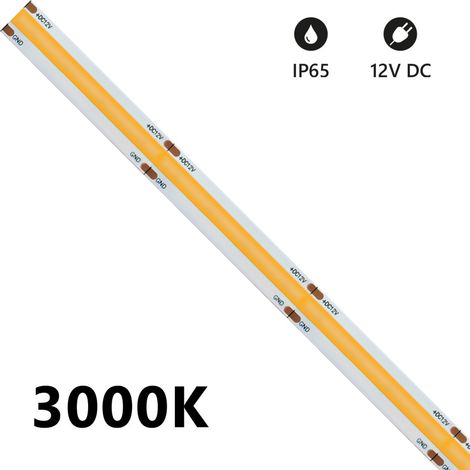 Striscia led 5m COB IP65 monocolore da 15W/MT 12V - 4000K