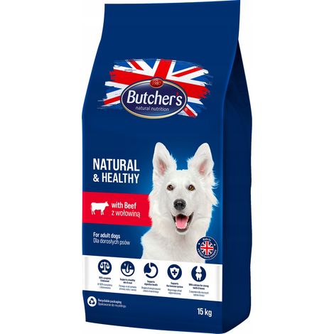 Croquettes pour chien BUTCHER'S Natural & Healthy au bœuf - 15 kg (1/3)