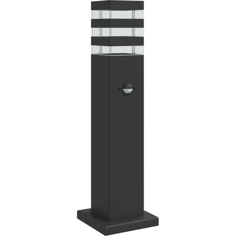 vidaXL Outdoor Floor Lamp with Sensor Black 50 cm Aluminium