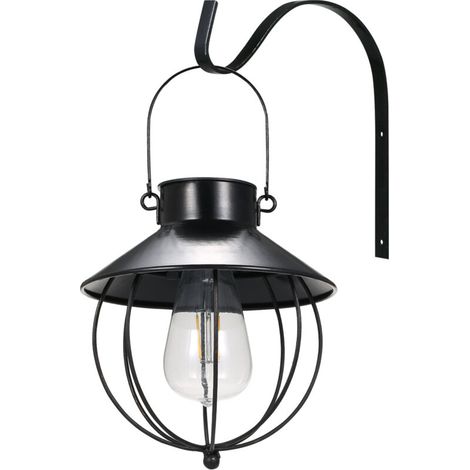 2 PCS Énergie Solaire Vintage Pendant Light – IP65 – Contrôle lumière – Batterie 600mAh intégrée – Noir (1/5)