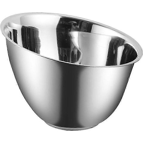 Rührschüssel aus Metall, Servierschüssel, Lebensmittelbehälter, Besteck, runde Servierplatte, schräge Schüsseln, Servierutensilien für Küche und Restaurant-15cm Thick Silver