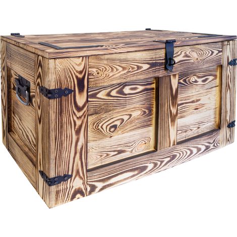 grosse geflammte Holztruhe Oskar 80x45x47cm (1/5)