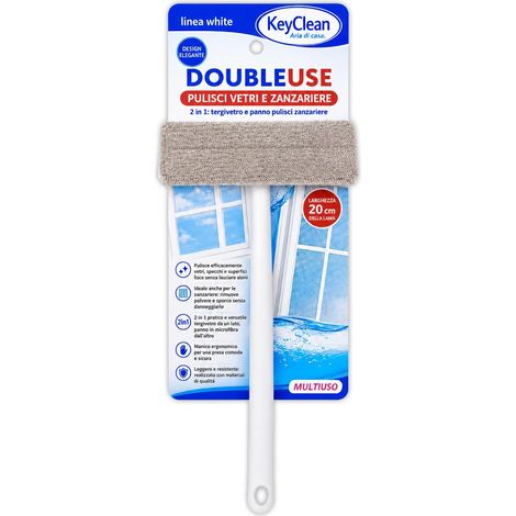 Brosse de Nettoyage pour moustiquaires avec Lame de 20 cm – Super légère – Brosse pour Nettoyer moustiquaires et vitres avec spatule en Tissu et Lame en Caoutchouc – Double Utilisation (1/5)