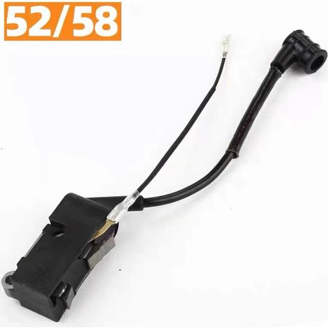 Pièce détachée bobine d'allumage - Tronçonneuse 52cc et 58cc - Compatible 5200/5800 - Démarrage facile - Entretien et réparation - Noir (1/5)