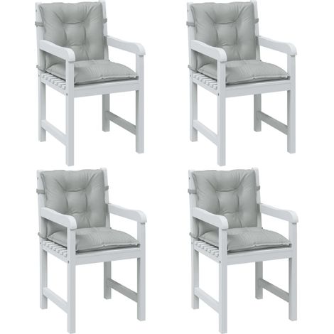 Cojines para silla respaldo bajo 4 ud tela gris claro melange