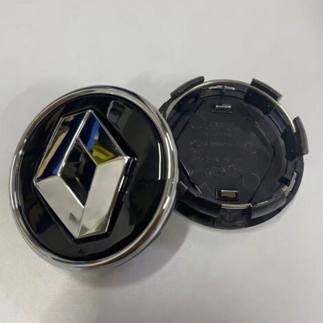 58-mm-Radnabenkappe, kompatibel mit Renault Koleos, Fluence, Latitude, Kadjar, Scenic – Radnabenkappe aus Kunststoff, Radnabenabdeckung, Staubkappe, 4er-Set – Schwarz (N (1/2)
