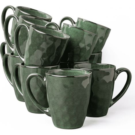 Uminami grünes Tassenset für 12 Personen, modern, spülmaschinenfest, komplettes Set (1/5)