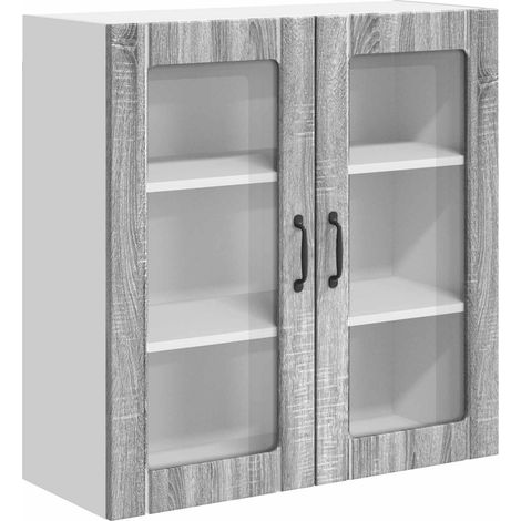 Maison Exclusive - Cabinet en verre mural LUCCA Sonoma gris 80 x 31 x 80 cm (1/5)