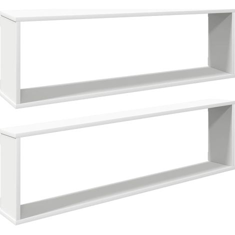 Estante cubo de pared 2 uds madera contrachapada 100x15x30 cm vidaXL