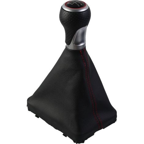 Dust protection set for the gear knob of the Audi 5 series AUDIA 4S 4Q, black with red lines and circles, 5th gear, 13524R, one set.--DTEKGAZ (1/4)