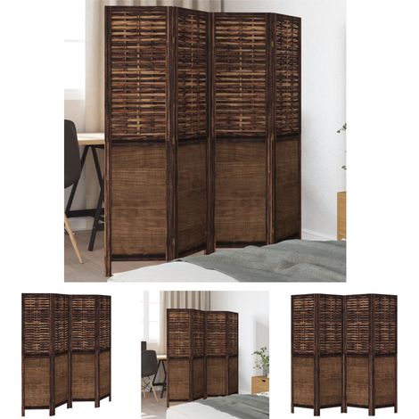 The Living Store 4-tlg. Raumteiler Dunkelbraun Massivholz Paulownia - Raumteiler (1/5)