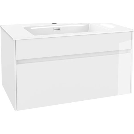 kielle Nefia - Meuble avec lavabo 80 cm, blanc brillant 50027S800 (1/4)