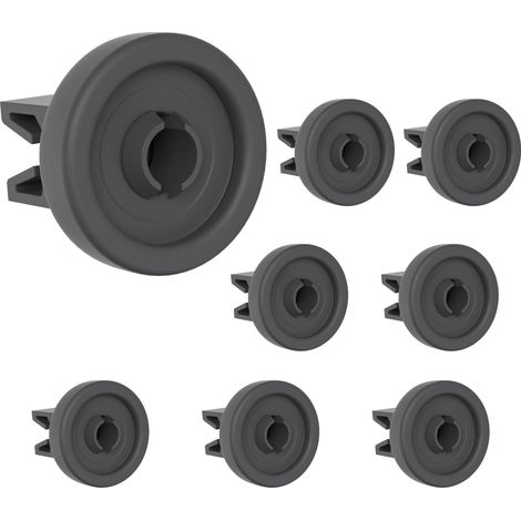 Roues de lave-vaisselle universelles pour panier supérieur [Lot 8] Pièces de rechange compatible avec AEG Candy Electrolux Faure Ikea (1/5)