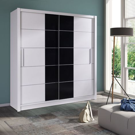 Armoire moderne blanc et noir 200cm IRPA (1/4)