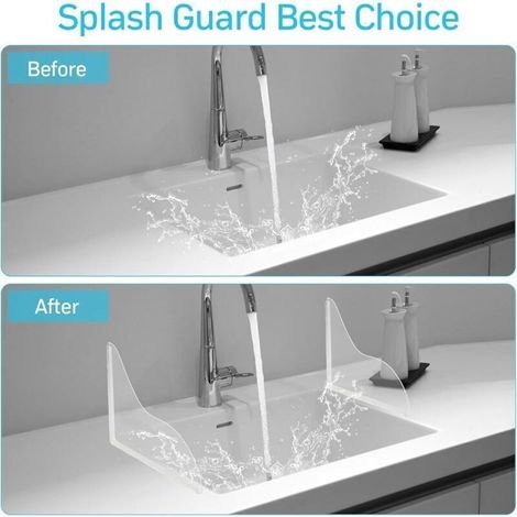 2 Pièces Pare-Éclaboussures en Acrylique Transparent Auto-Adhésif pour Baignoire et Lavabo – Protection Anti-Splashing (1/5)