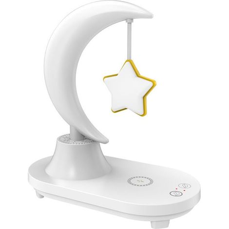 LED-Lautsprecher, stimmungsvolle Nachttischlampe, kabelloses Laden für Mobiltelefone, smartes Valentinstagsgeschenk, Sterne