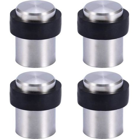 Butoir De Porte - Acier Inoxydable 304 - Au Sol - Noir - 4,5 cm (1/4)