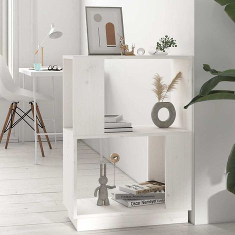 vidaXL Bibliothèque/Séparateur de pièce Blanc 51x25x70 cm Pin solide (1/5)