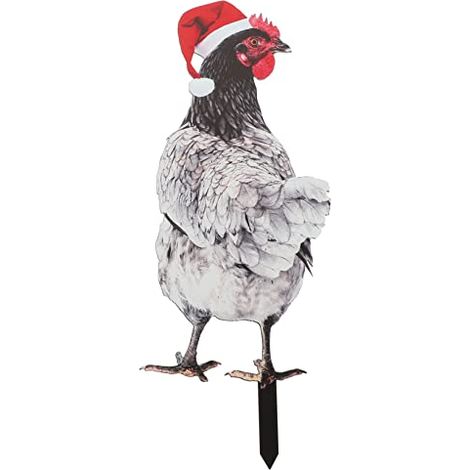 2pièces Piquet De Jardin Forme De Poule pour Décoration De Ornement Extérieur pour Pelouse Et Cour Décoration De Fête De Amusante (1/5)
