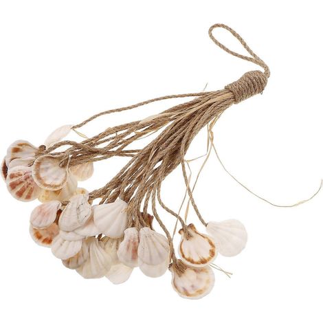 Corde de chanvre style méditerranéen, guirlande décorative unique en forme de coquillage, ornement suspendu élégant pour la maison et le salon. (1/5)