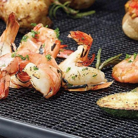 Tapis de cuisson antiadhésif pour barbecue, grille à pizza (1/4)