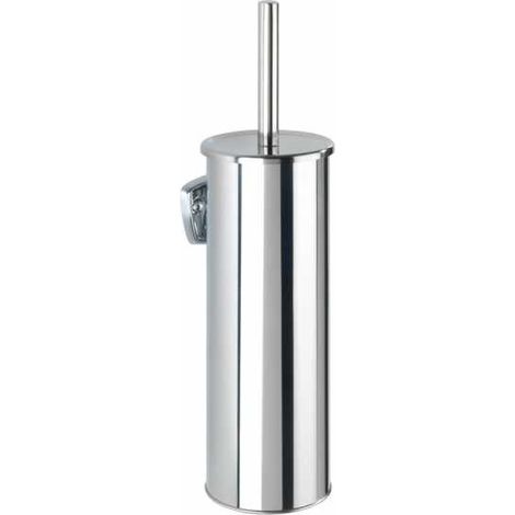 WENKO Spazzola WC Sospesa a Muro Basic, spazzola wc nera, design chiuso, acciaio inossidabile, 10x37x10,5 cm, lucido (1/5)