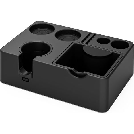 Espresso-Tampingstation, abnehmbarer Kaffeesatzbehälter und Tamperstation, 10-in-1-Espresso-Organizer, kompatibel mit Tampern, Siebträgern und Kaffeefiltern mit 51, 54 und 58 mm Durchmesser, sowie (1/5)