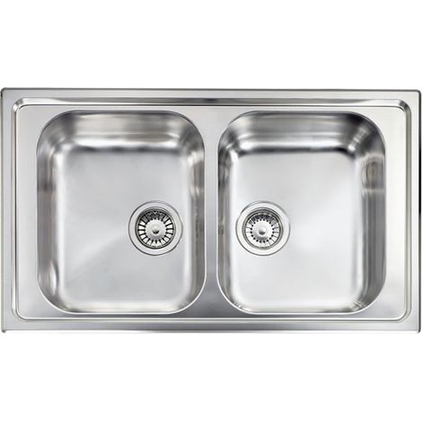 CM 011444XCSSX Cometa Lavello da incasso 2 vasche 86x50 cm Acciaio Inox colore Inox Satinato (1/5)