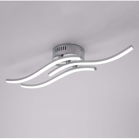 LED ceiling light, Wave-shaped pendant light, neutral white light 4000K, integrated LEDs 18W 1600 Lumen, modern chandelier for living room or kitchen, 220V IP20 (White light) (1/5)
