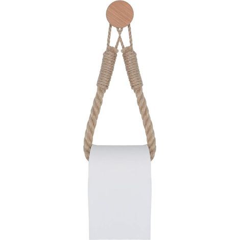 Portarrollos de papel higiénico vintage de cuerda de cáñamo para baño (estilo C) (1/5)