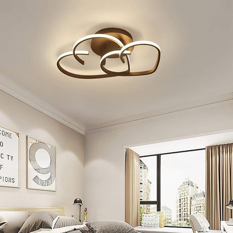Plafonnier LED en forme de cœur de 55 cm avec cadre café, suspension créative à double cœur, plafonnier pour salon ou chambre à coucher avec télécommande (1/5)