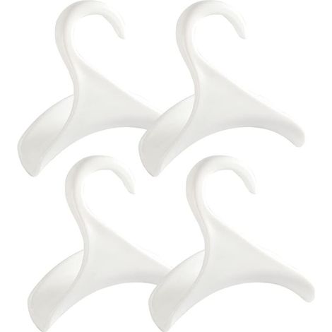 Lot de 4 crochets pour sac à main, blancs, pour suspendre un sac à main, organiseur de rangement - au-dessus du placard, tringle pour ranger et organiser les sacs - sacs à dos - cartables - (1/4)