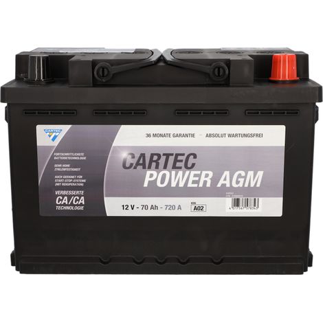 POWER AGM Starterbatterie 70 AH / 760 A