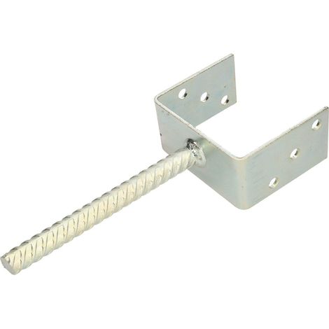 KOTARBAU® Support Poteau à Sceller - Acier Galvanisé - 121 mm - Argent - Pied de Poteau Bois - avec Ancrage Béton - Embase Robuste pour Clôture Jardin Terrasse (1/5)