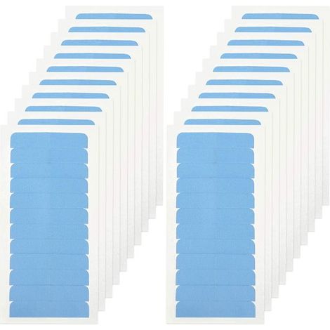 20 pezzi di etichette adesive blu per extension per capelli, nastro adesivo forte biadesivo per extension, strisce di ricambio per parrucche, impermeabili, strumenti di bellezza per parrucche in pizzo