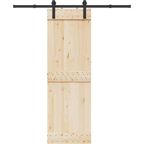 Schiebetürbeschlag-Set 183 cm Stahl Schwarz
