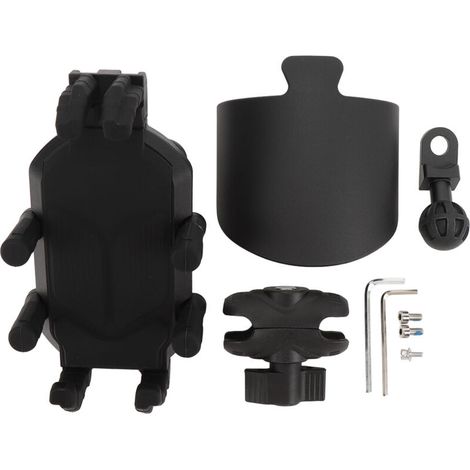 Jeffergarden Support de téléphone pour moto avec amortisseur et verrouillage de sécurité, support de guidon réglable, adapté aux scooters et VTT-DOU