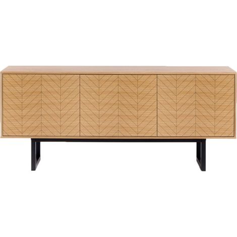 Buffet 3 Portes Triangle "Camden" 175cm Chêne & Noir (1/4)