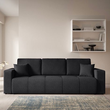 3-Sitzer-Sofa mit Schlaffunktion und Stauraum Vasco Schwarz (1/5)
