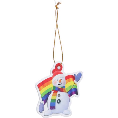 Lot de 10 étiquettes pour sapin de Noël en bois composite, motif bonhomme de neige, à suspendre pour les décorations de fêtes. (1/5)